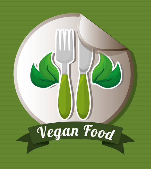 Vegan food labels vectors 04