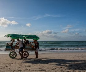 Vendor on the beach Stock Photo