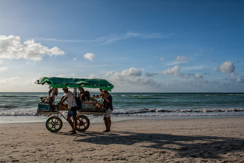 Vendor on the beach Stock Photo