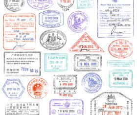 Vintage labels with stamp and badge vector 01