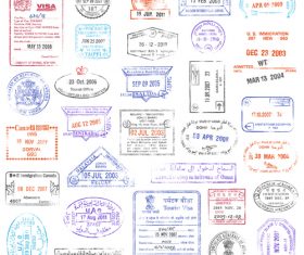 Vintage labels with stamp and badge vector 02