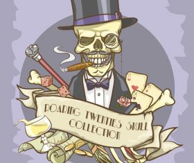 Vintage skull template design vector 02