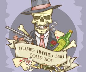 Vintage skull template design vector 04