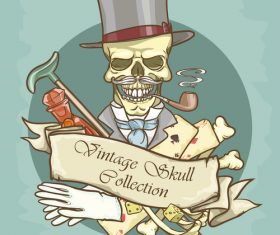 Vintage skull template design vector 10