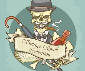 Vintage skull template design vector 12