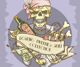 Vintage skull template design vector 13