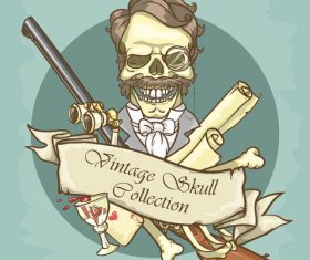 Vintage skull template design vector 14