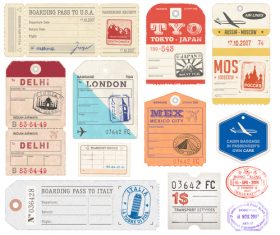 Vintage ticket template vectors 01