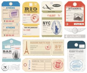 Vintage ticket template vectors 02