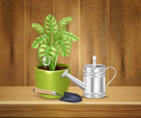 Water drops with plant vector