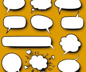 White speech bubble blank vector 02