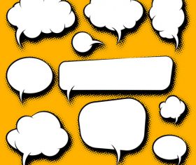 White speech bubble blank vector 03