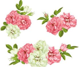 White with pink flower design vector