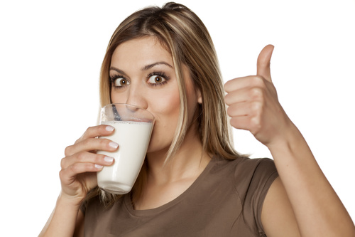 Woman drinking milk Stock Photo 05