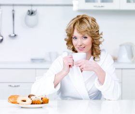 Woman morning coffee Stock Photo