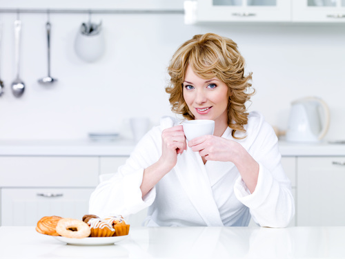 Woman morning coffee Stock Photo