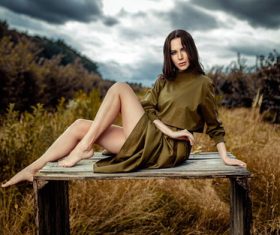 Woman posing outdoors Stock Photo