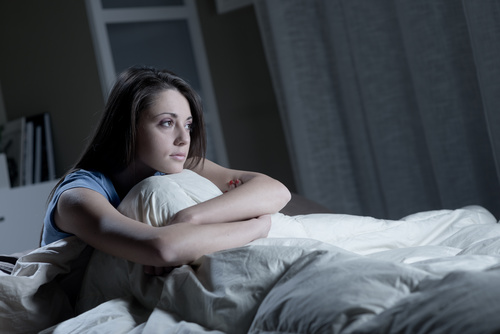 Woman who is insomnia at night Stock Photo 02