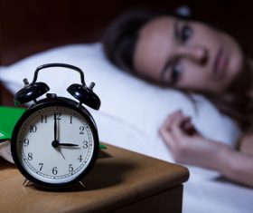 Woman who is insomnia at night Stock Photo 03