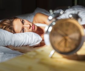 Woman who is insomnia at night Stock Photo 05