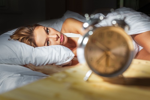 Woman who is insomnia at night Stock Photo 05