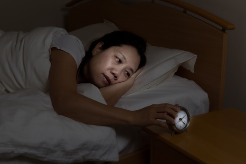 Woman who is insomnia at night Stock Photo 06