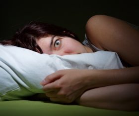 Woman who is insomnia at night Stock Photo 07