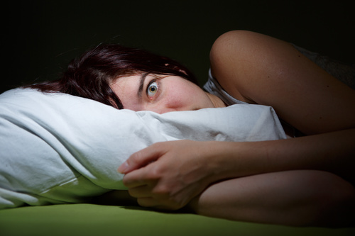 Woman who is insomnia at night Stock Photo 07