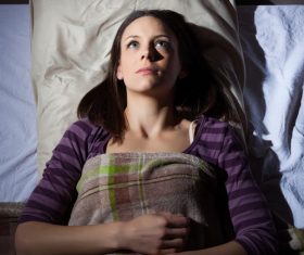 Woman who is insomnia at night Stock Photo 08