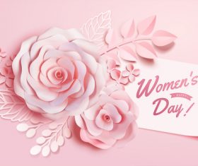 Women day card with flowers vector 01
