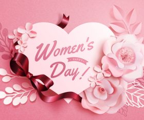 Women day card with flowers vector 02