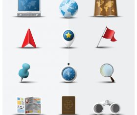 World Map icons set