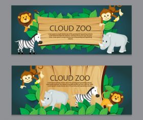 Zoo wooden sign vector