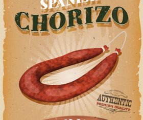 chorizo snack poster template retro vector