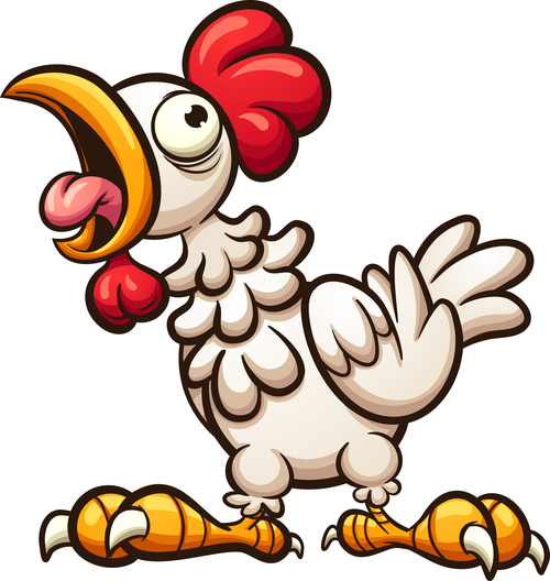 clucking chicken cartoon vector