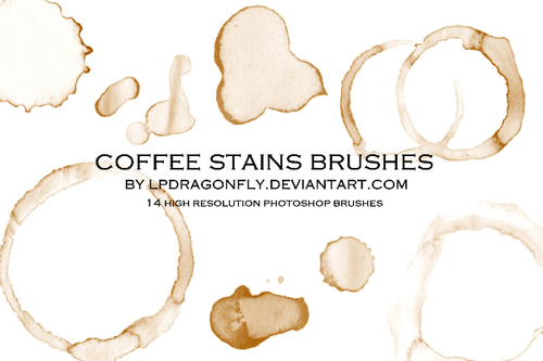 coffee stains Photoshop brushes
