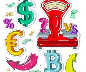 financial sign hand drawing vector