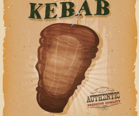 grill kebab poster template retro vector