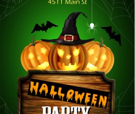 halloween party poster template design vector 01