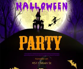 halloween party poster template design vector 03