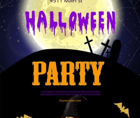 halloween party poster template design vector 04