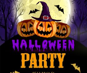halloween party poster template design vector 05