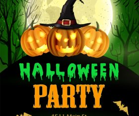 halloween party poster template design vector 06