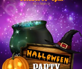 halloween party poster template design vector 08