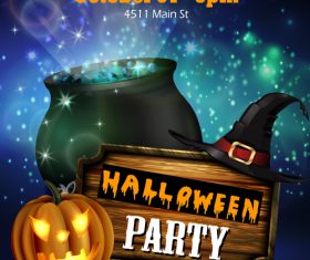 halloween party poster template design vector 09