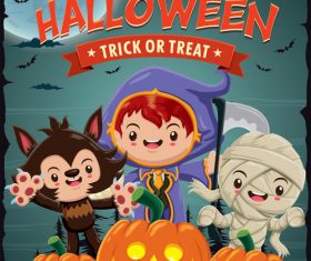 halloween poster template design vectors 04