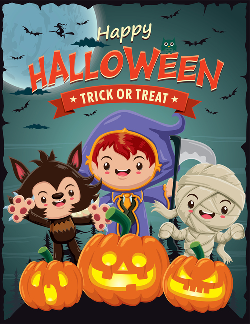 halloween poster template design vectors 04