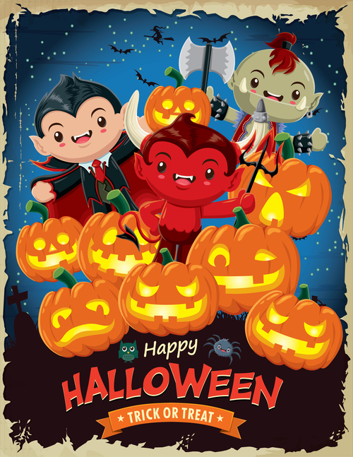 halloween poster template design vectors 06
