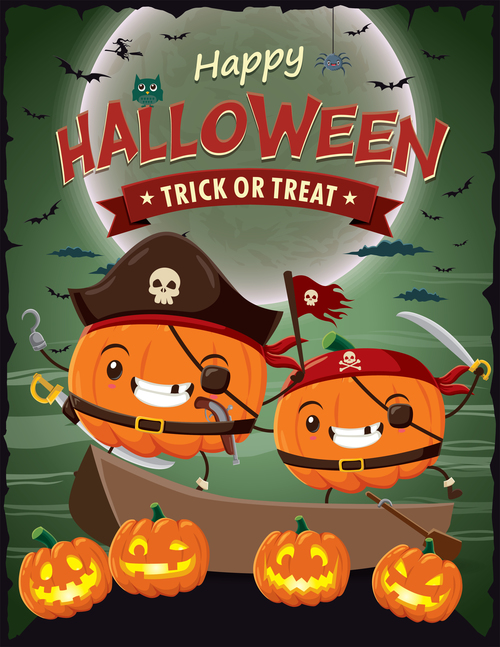 halloween poster template design vectors 08