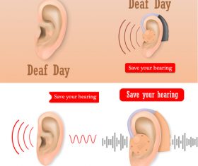 international deaf day design vector material